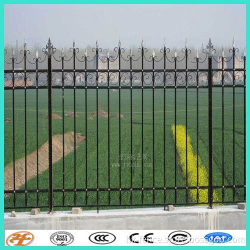 Euro Style Free Standing Iron Palisade Fencing / Wrought Iron Fence Panel Hot Sale